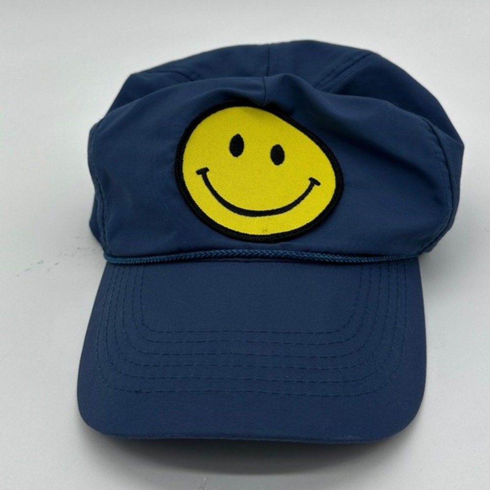 Aviator Nation Smiling Face Hats‎ Trucker Men OS Unisex Blue Snapback Adjustable